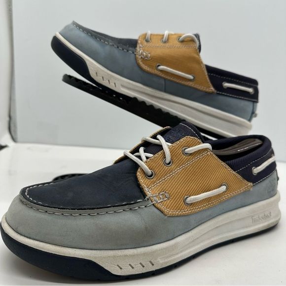 Timberland Boat Shoes Mens Blue Lace Eye Casual Summer No Insoles